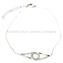 Bijoux en argent sterling, bracelet en or argenté en or argenté (KT3062)